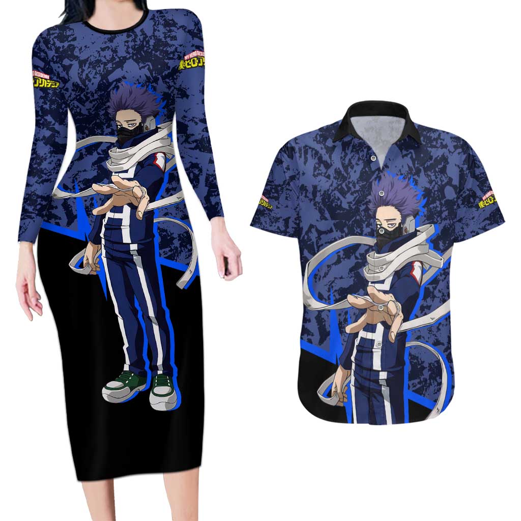Hitoshi Shinso - My Hero Academia Couples Matching Long Sleeve Bodycon Dress and Hawaiian Shirt Anime Style