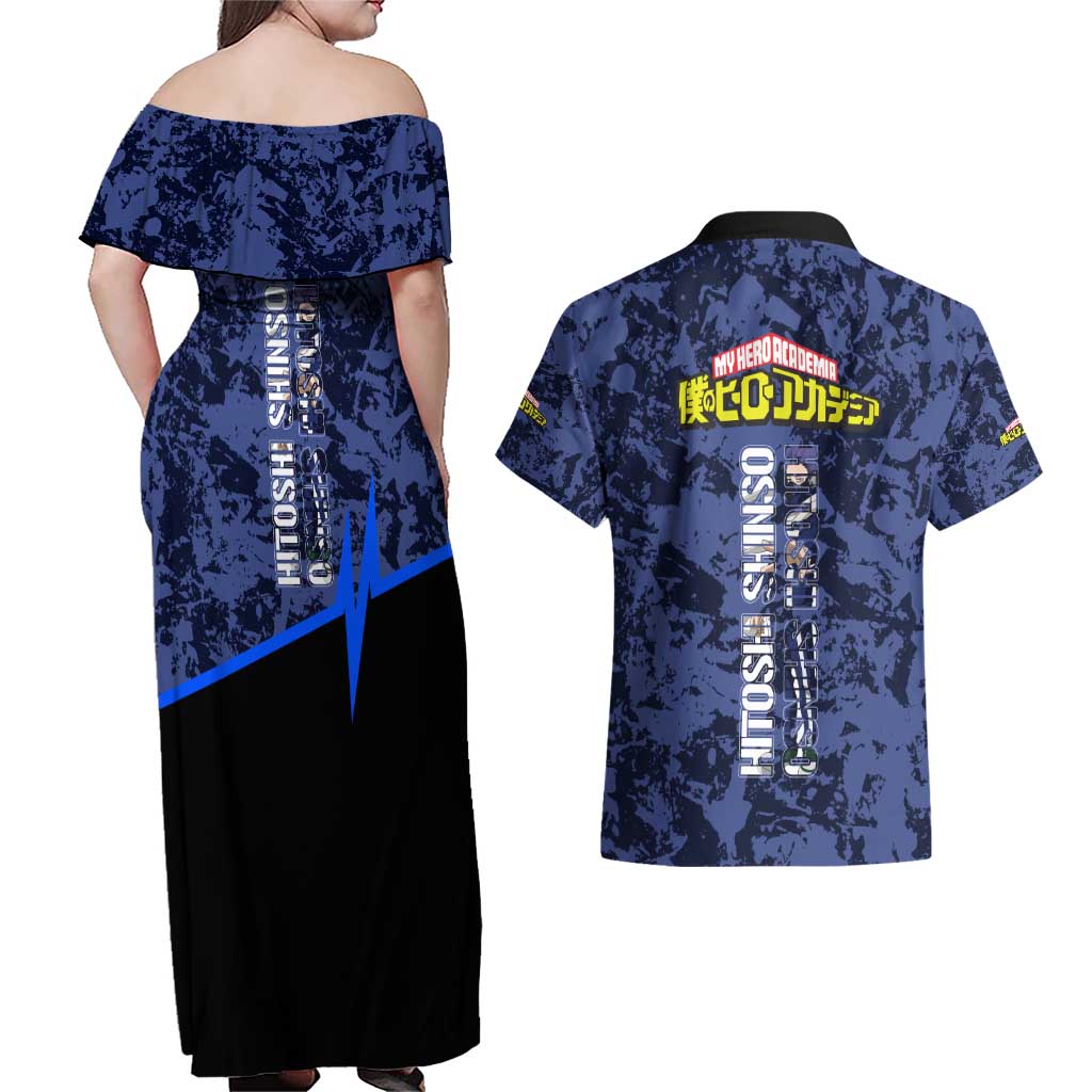 Hitoshi Shinso - My Hero Academia Couples Matching Off Shoulder Maxi Dress and Hawaiian Shirt Anime Style