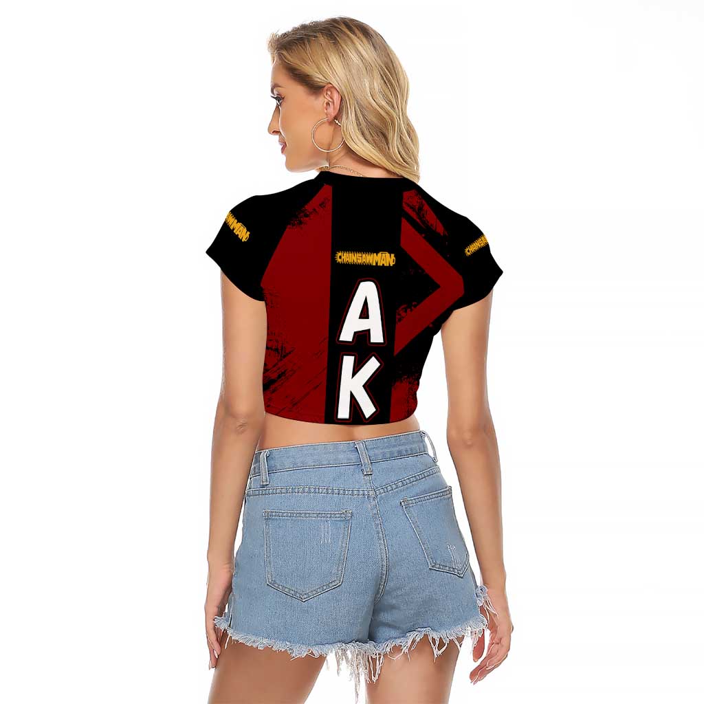 Aki Hayakawa - Chainsaw Man Raglan Cropped T Shirt Anime Style