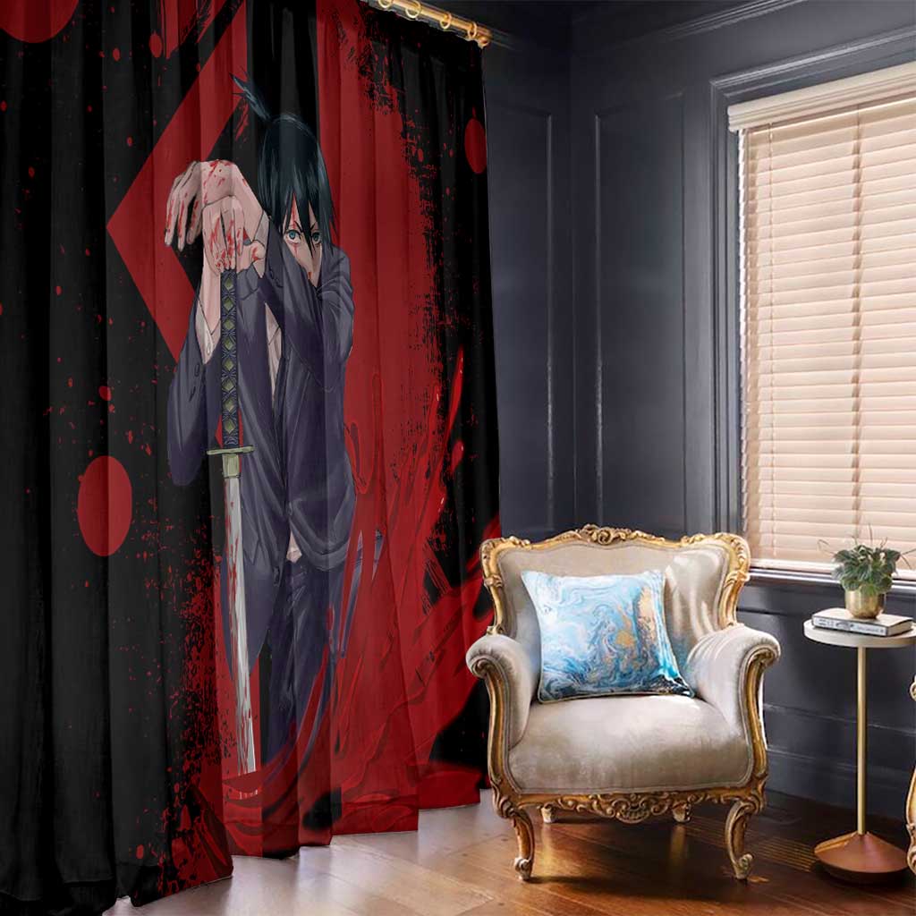 Aki Hayakawa - Chainsaw Man Window Curtain Anime Style