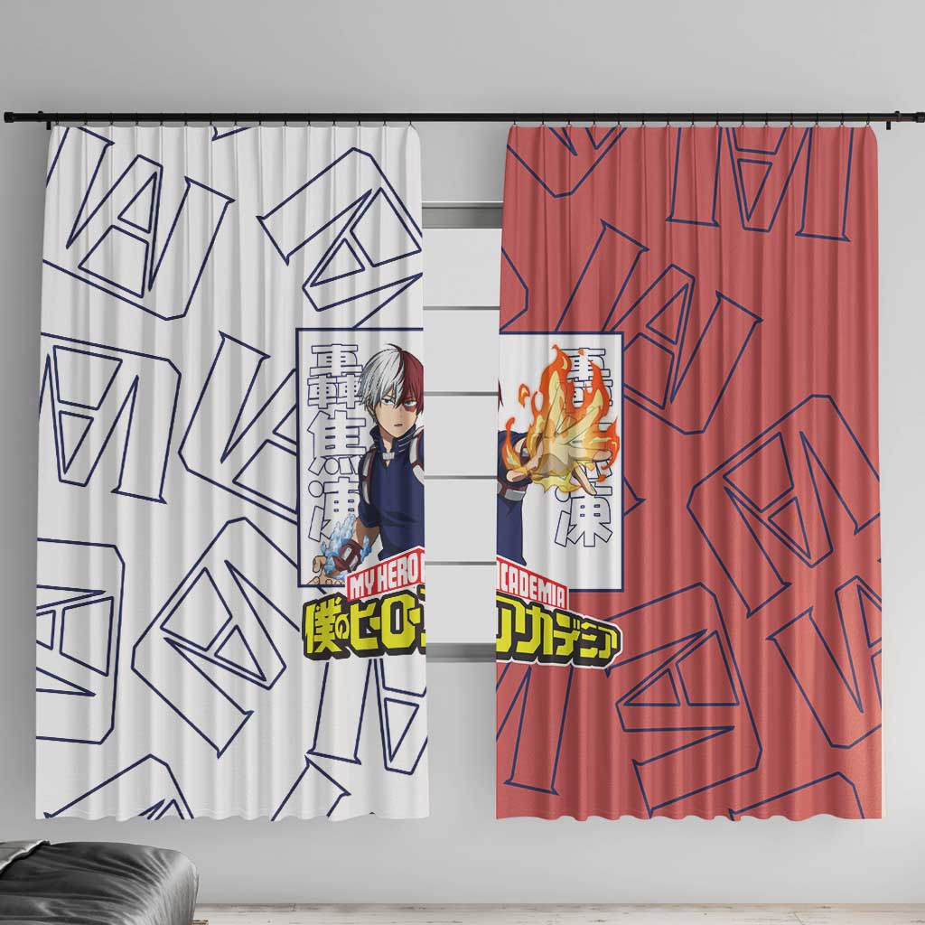 Shoto Todoroki Mix Emblem - My Hero Academia Window Curtain Anime Style