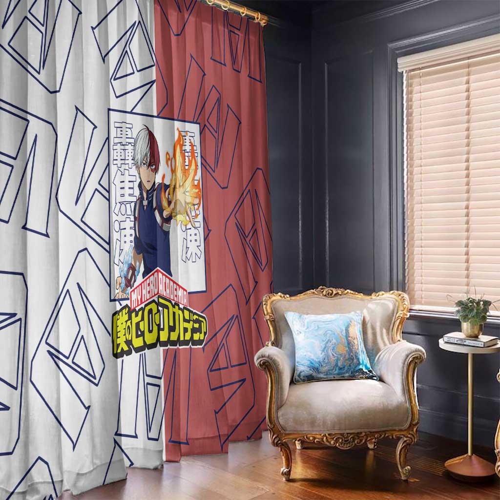 Shoto Todoroki Mix Emblem - My Hero Academia Window Curtain Anime Style