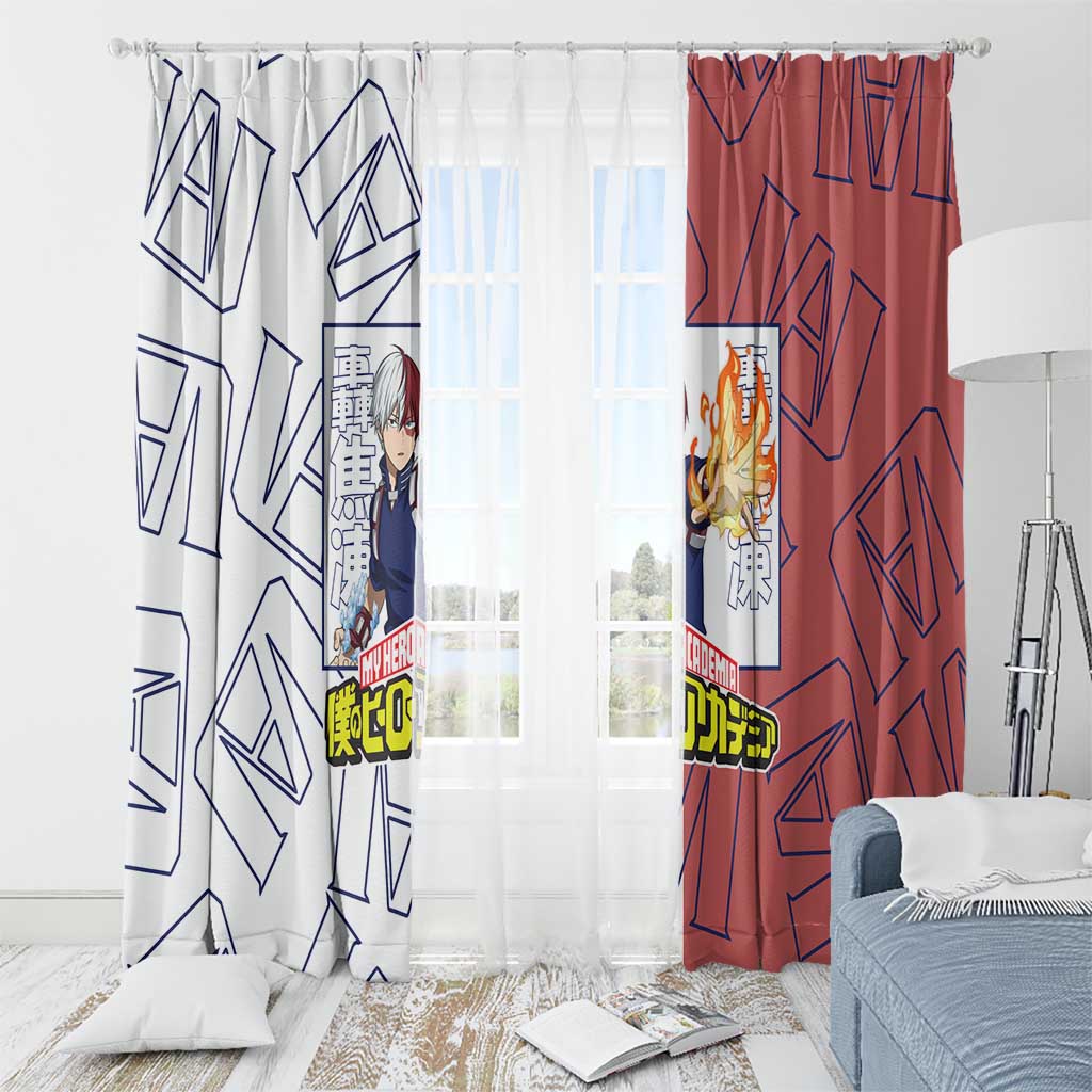 Shoto Todoroki Mix Emblem - My Hero Academia Window Curtain Anime Style