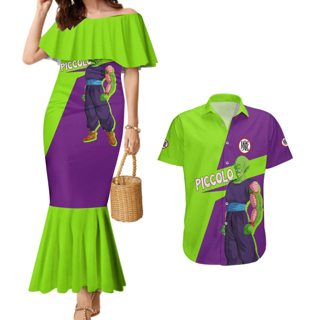 Piccolo - Dragon Ball Couples Matching Mermaid Dress and Hawaiian Shirt Anime Style