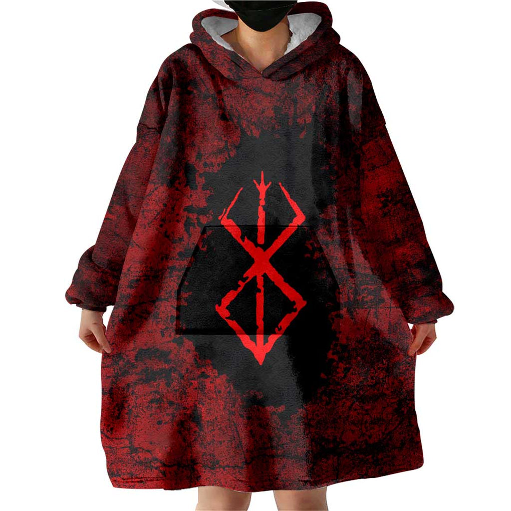 Guts - Berserk Wearable Blanket Hoodie Anime Mix Grunge Blood Style