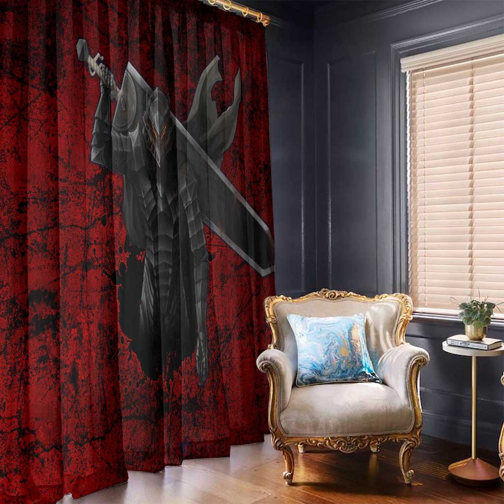Guts - Berserk Window Curtain Anime Mix Grunge Blood Style