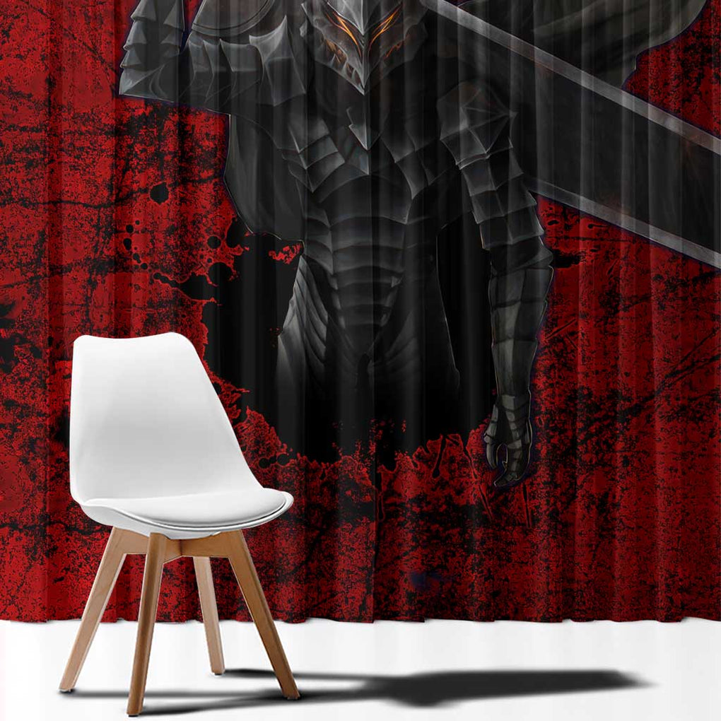Guts - Berserk Window Curtain Anime Mix Grunge Blood Style