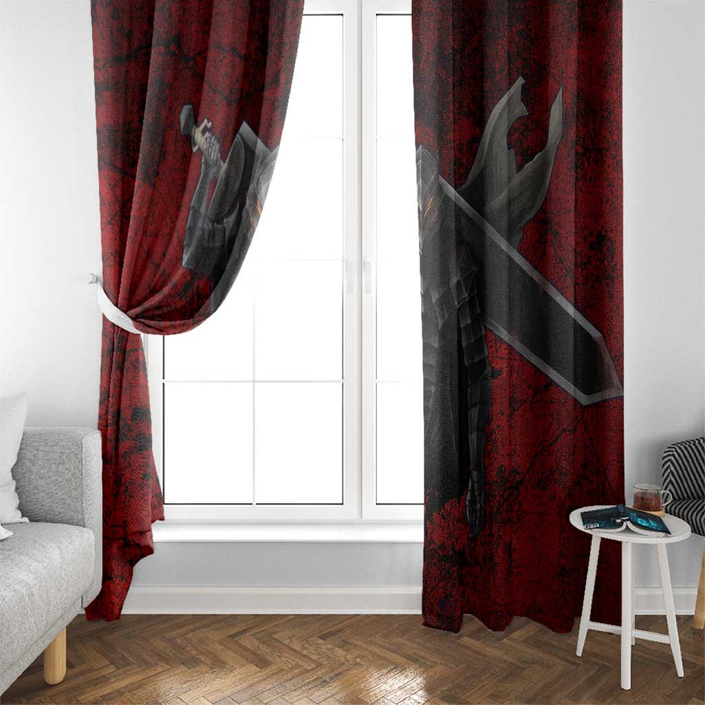 Guts - Berserk Window Curtain Anime Mix Grunge Blood Style