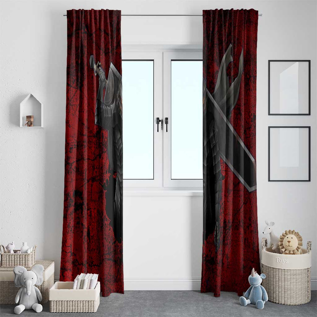 Guts - Berserk Window Curtain Anime Mix Grunge Blood Style