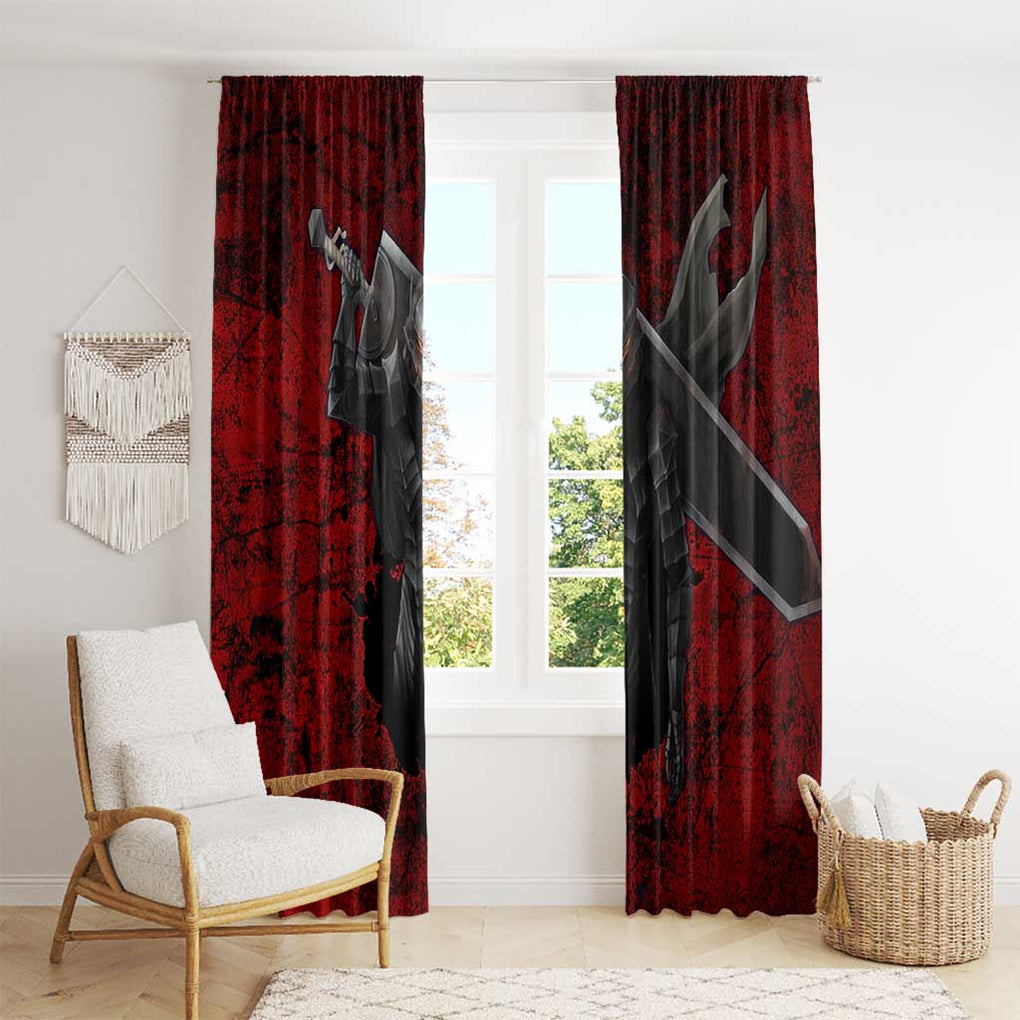 Guts - Berserk Window Curtain Anime Mix Grunge Blood Style