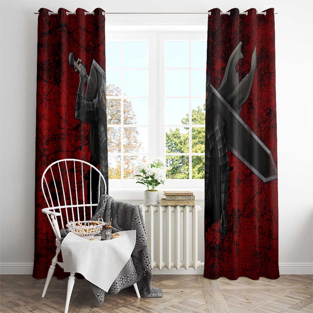 Guts - Berserk Window Curtain Anime Mix Grunge Blood Style
