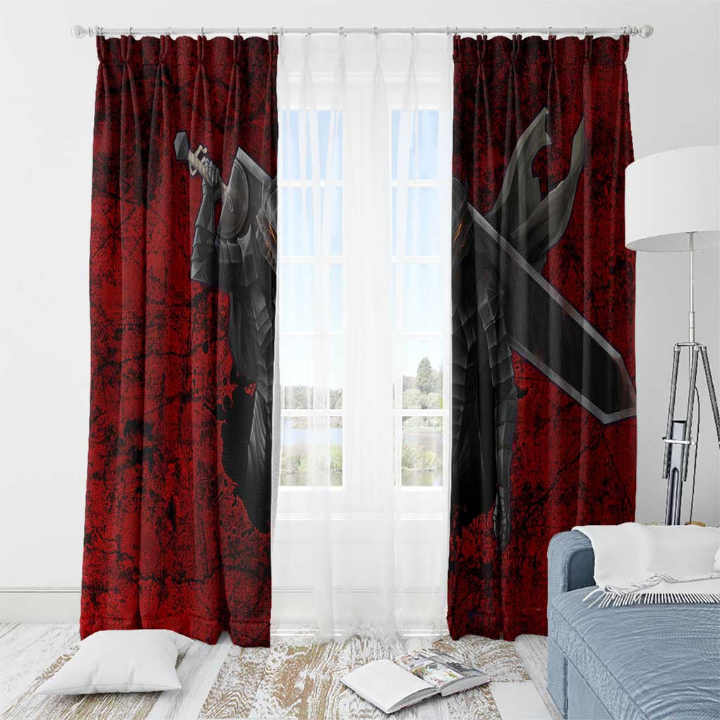 Guts - Berserk Window Curtain Anime Mix Grunge Blood Style