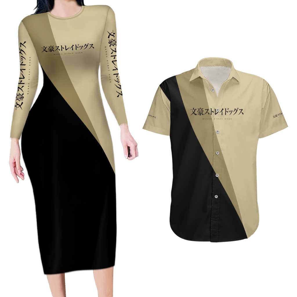 Osamu Dazai Couples Matching Long Sleeve Bodycon Dress and Hawaiian Shirt Anime Style