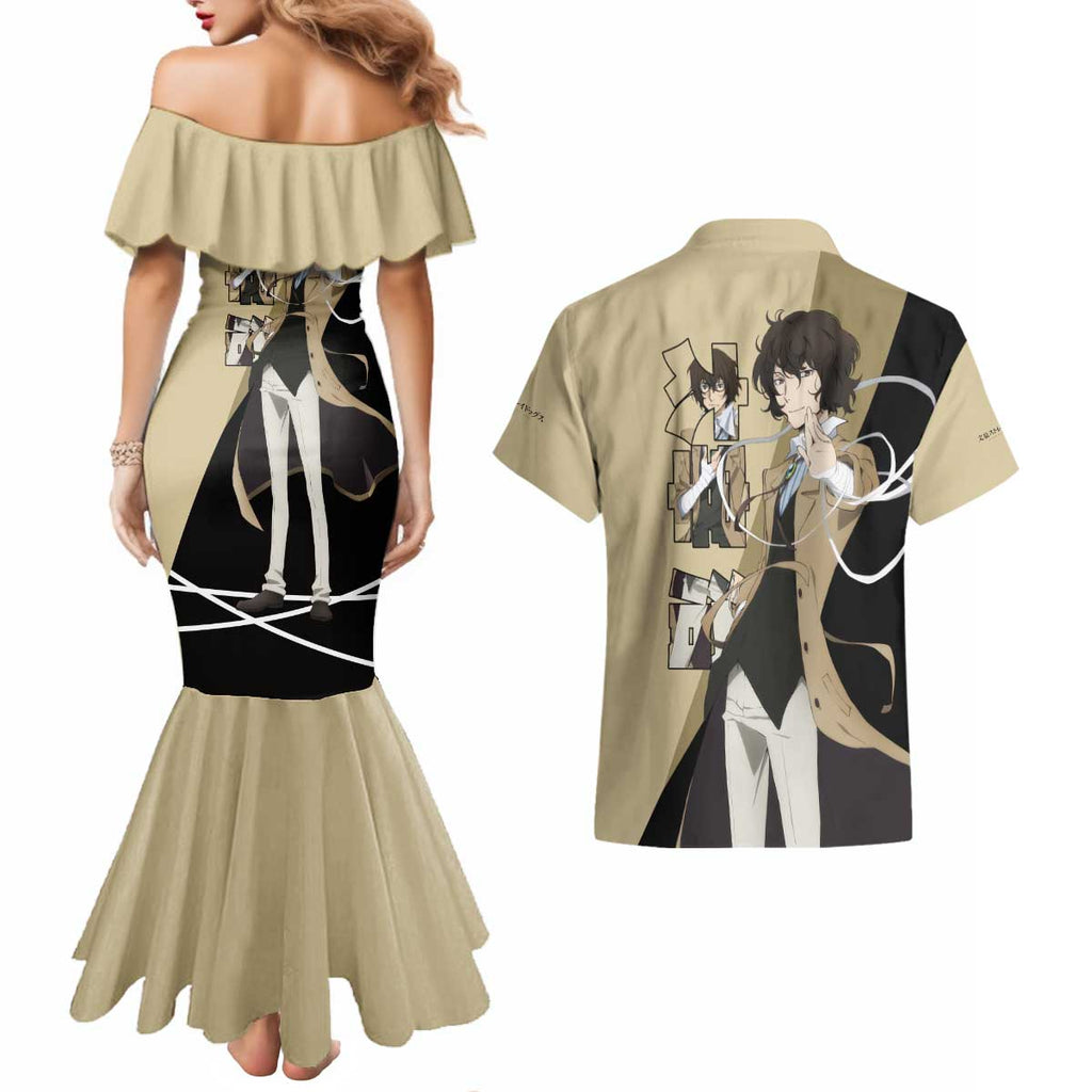 Osamu Dazai Couples Matching Mermaid Dress and Hawaiian Shirt Anime Style