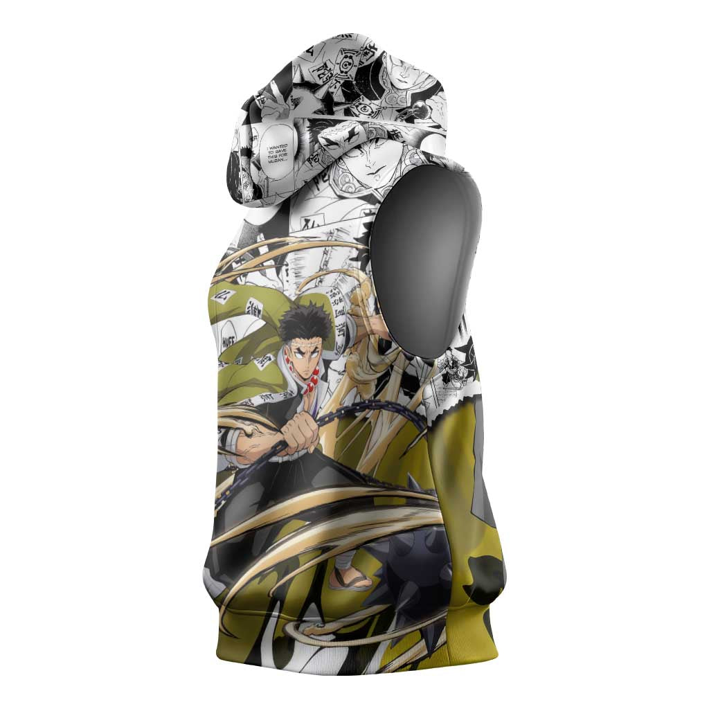 Guts and Casca Berserk Sleeveless Hoodie with Dark Fantasy Battle-Ready Design - The Mazicc