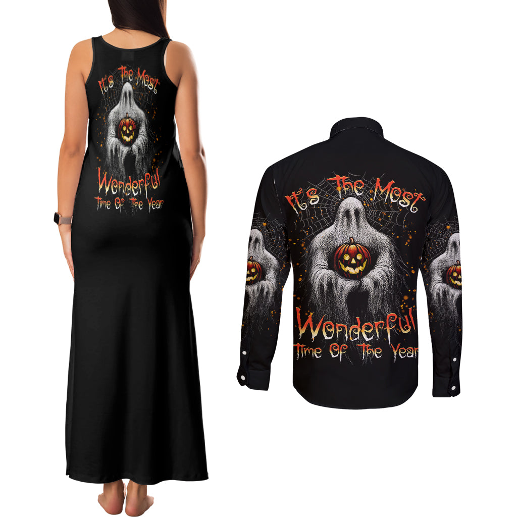 It's The Most Wonderful Time Halloween Couples Matching Tank Maxi Dress and Long Sleeve Button Shirt TS04