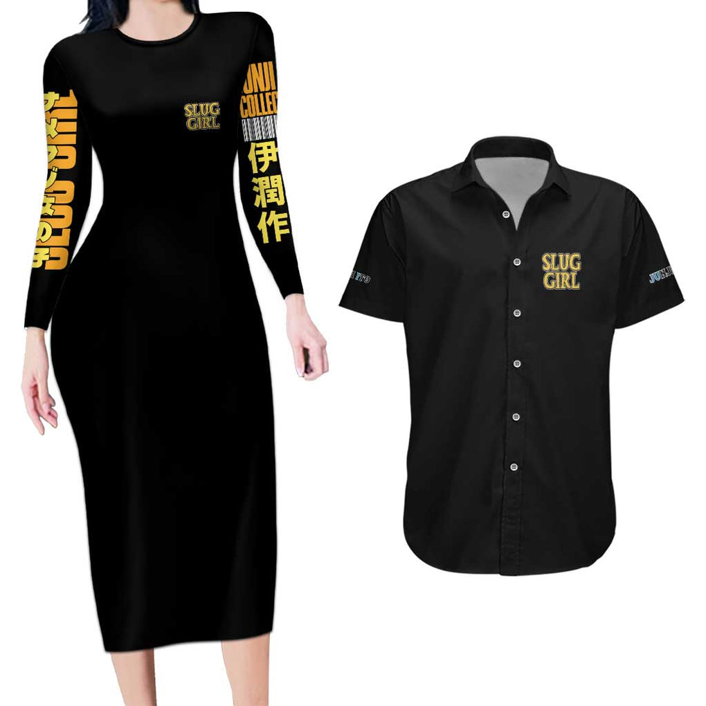 Slug Girl Junji Ito Collection Couples Matching Long Sleeve Bodycon Dress and Hawaiian Shirt Anime Style