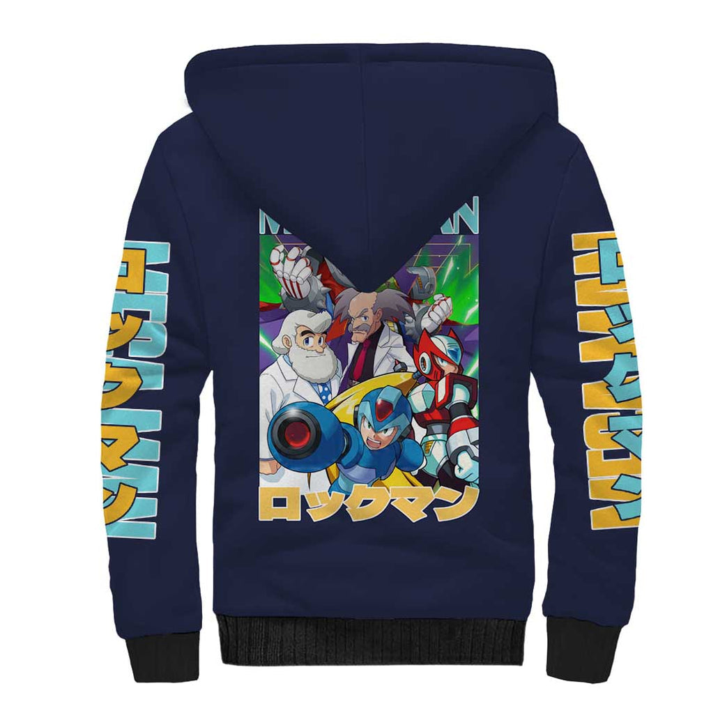 Mega Man Sherpa Hoodie Anime Style
