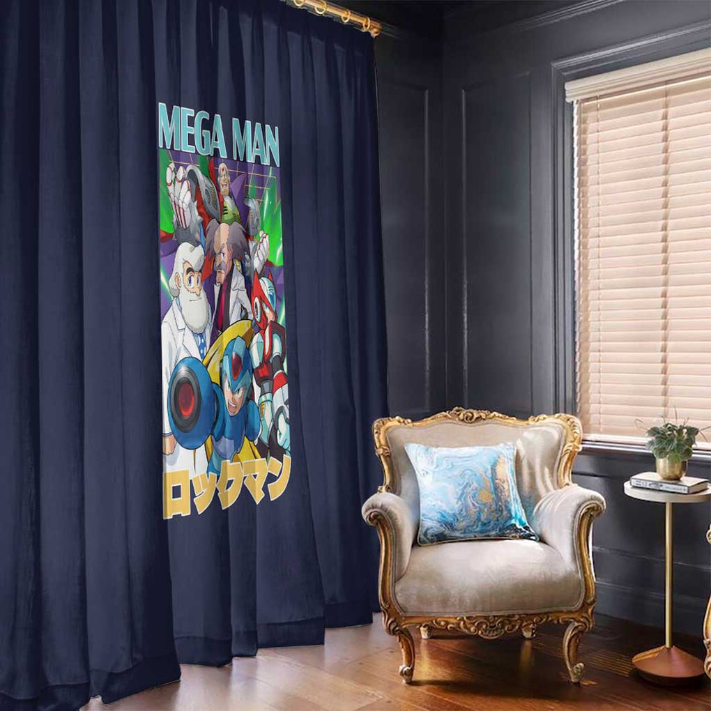 Mega Man Window Curtain Anime Style