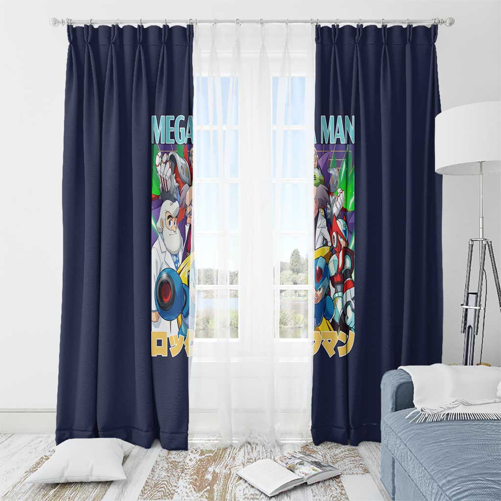 Mega Man Window Curtain Anime Style