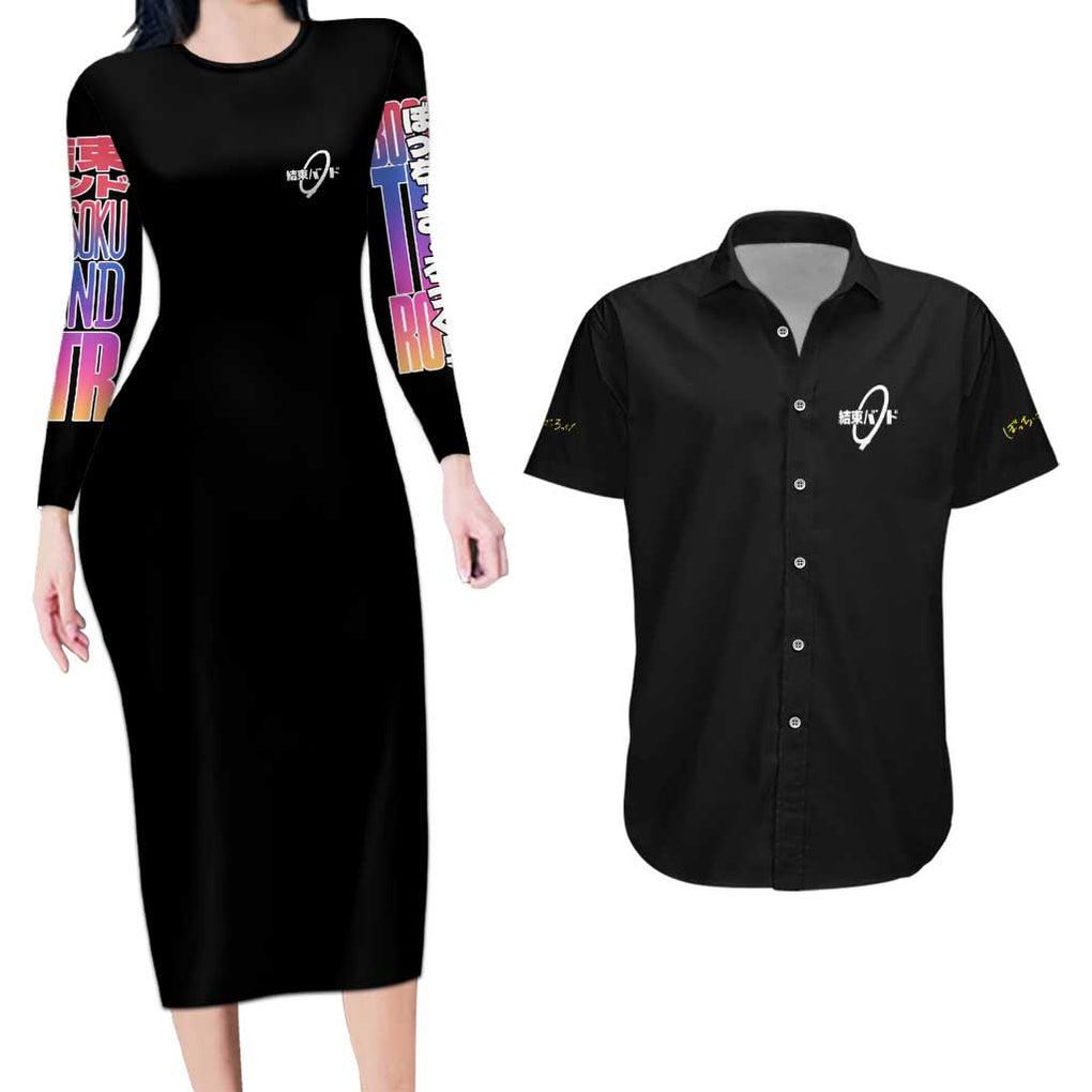 Kessoku Band Bocchi the Rock Couples Matching Long Sleeve Bodycon Dress and Hawaiian Shirt Anime Style