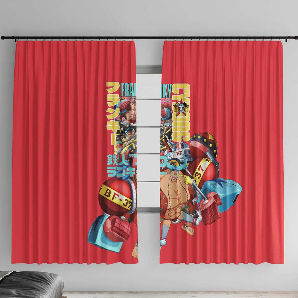 Franky V2 One Piece Window Curtain Anime Style