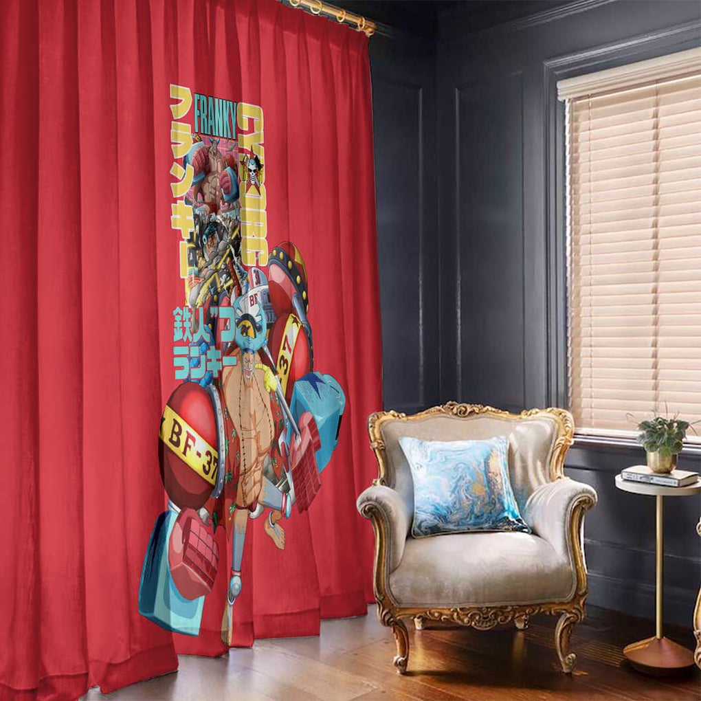 Franky V2 One Piece Window Curtain Anime Style