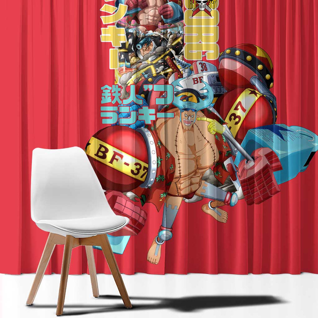 Franky V2 One Piece Window Curtain Anime Style