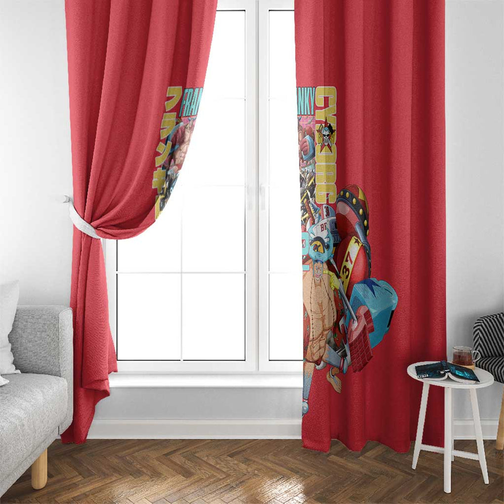 Franky V2 One Piece Window Curtain Anime Style