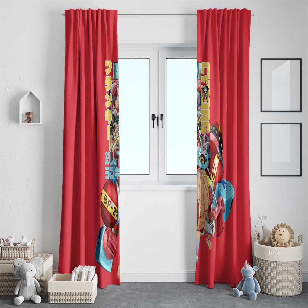 Franky V2 One Piece Window Curtain Anime Style