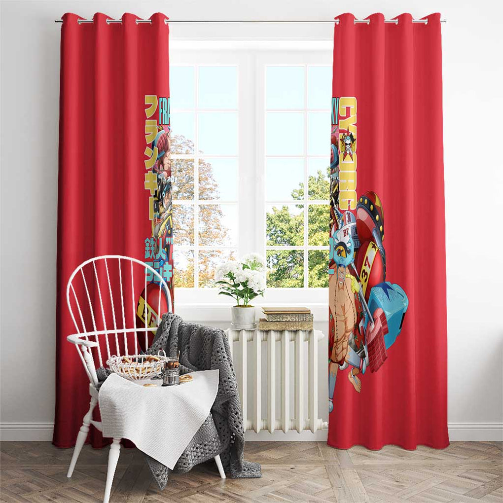 Franky V2 One Piece Window Curtain Anime Style