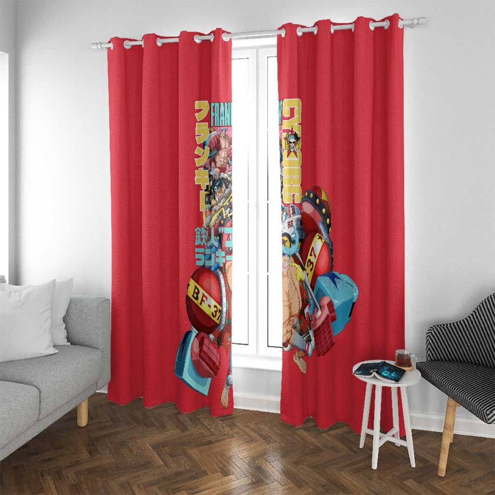 Franky V2 One Piece Window Curtain Anime Style