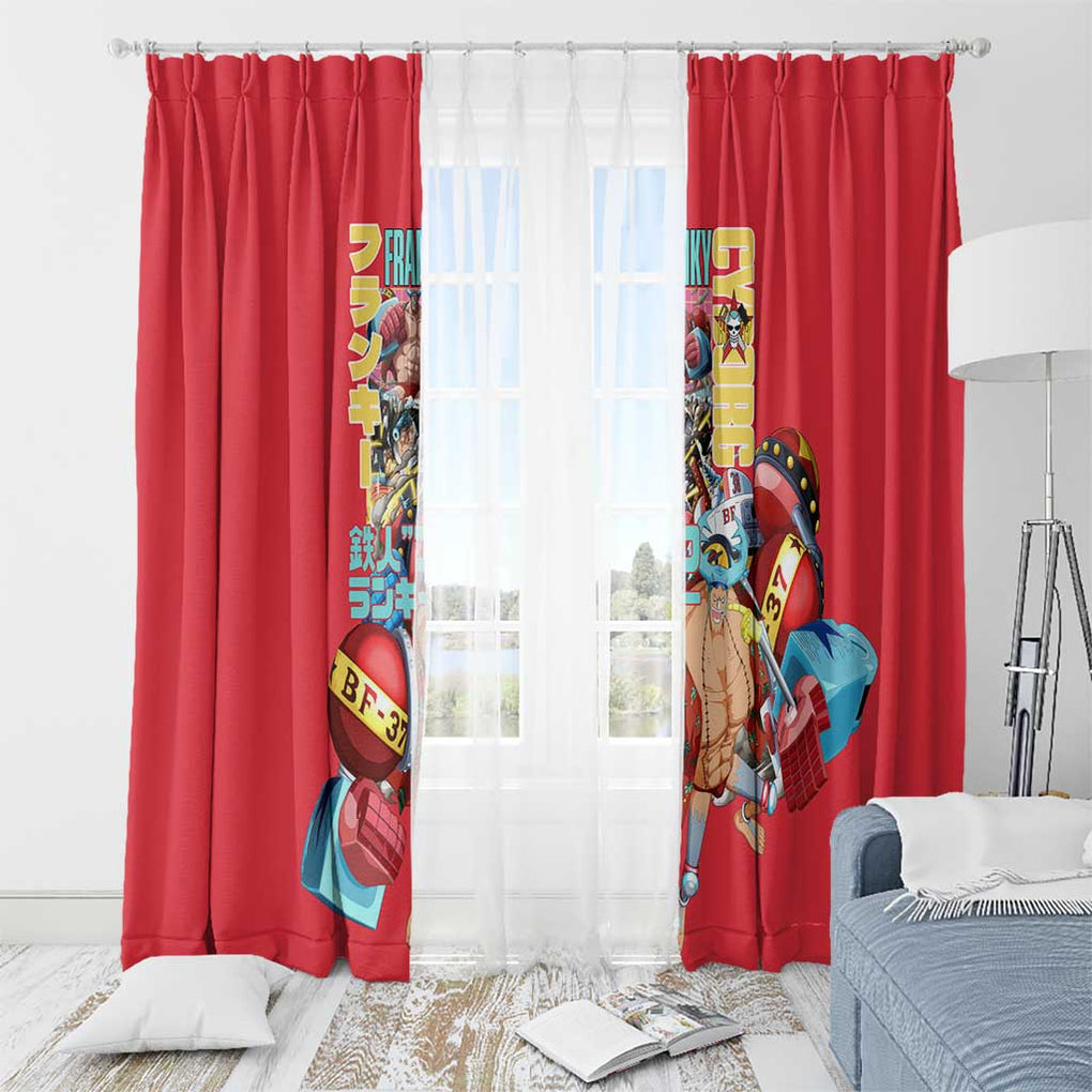Franky V2 One Piece Window Curtain Anime Style