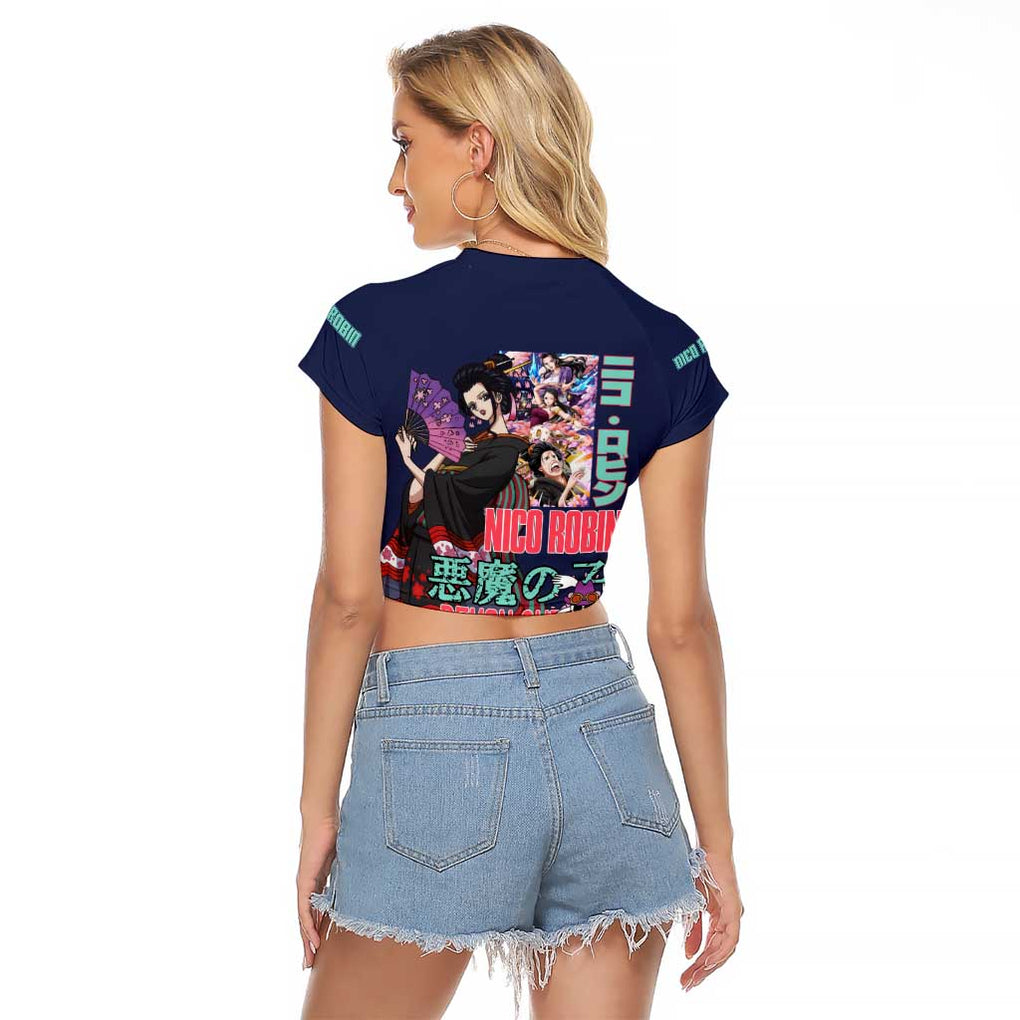 Nico Robin V2 One Piece Raglan Cropped T Shirt Anime Style