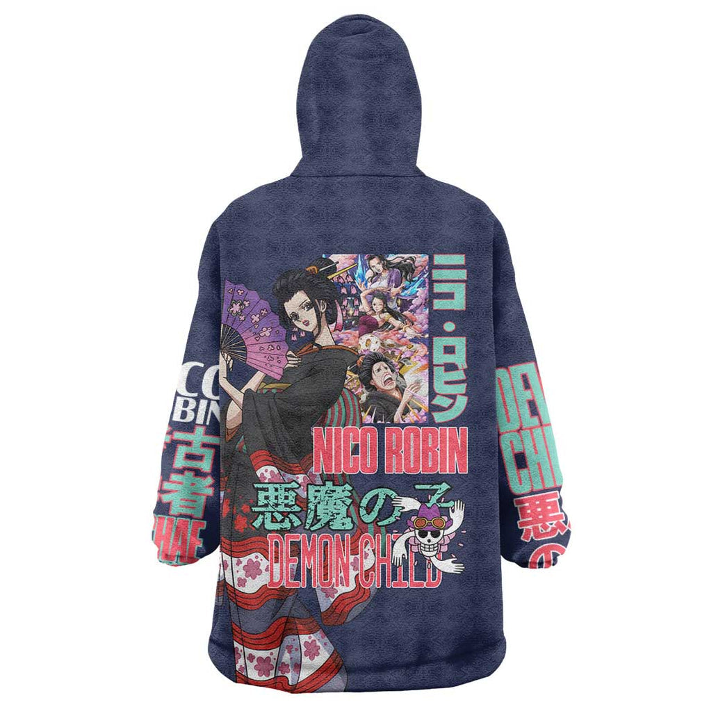 Nico Robin V2 One Piece Wearable Blanket Hoodie Anime Style