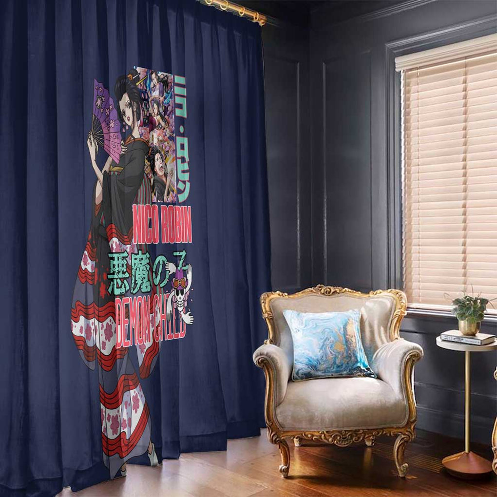 Nico Robin V2 One Piece Window Curtain Anime Style