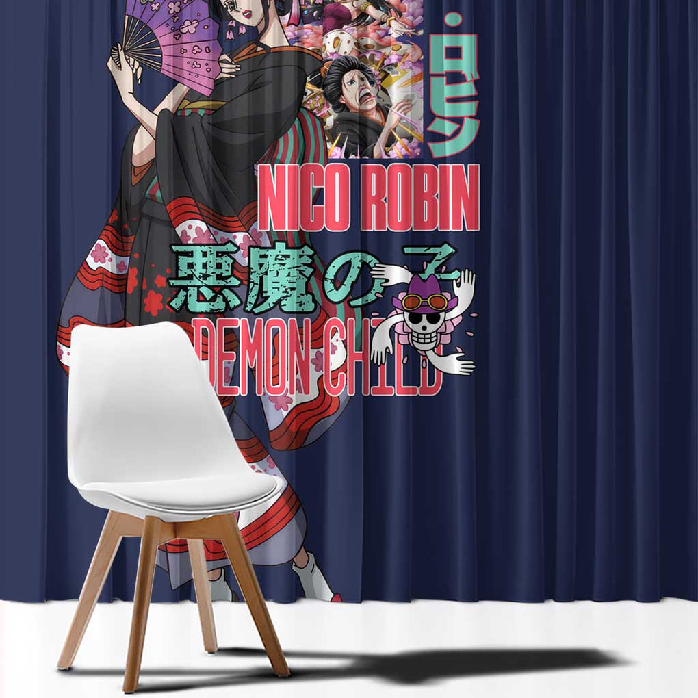 Nico Robin V2 One Piece Window Curtain Anime Style