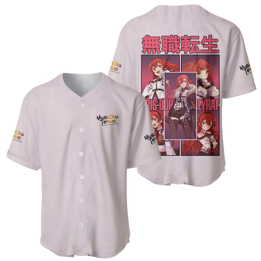 Eris Boreas Greyrat Mushoku Tensei Baseball Jersey Anime Style