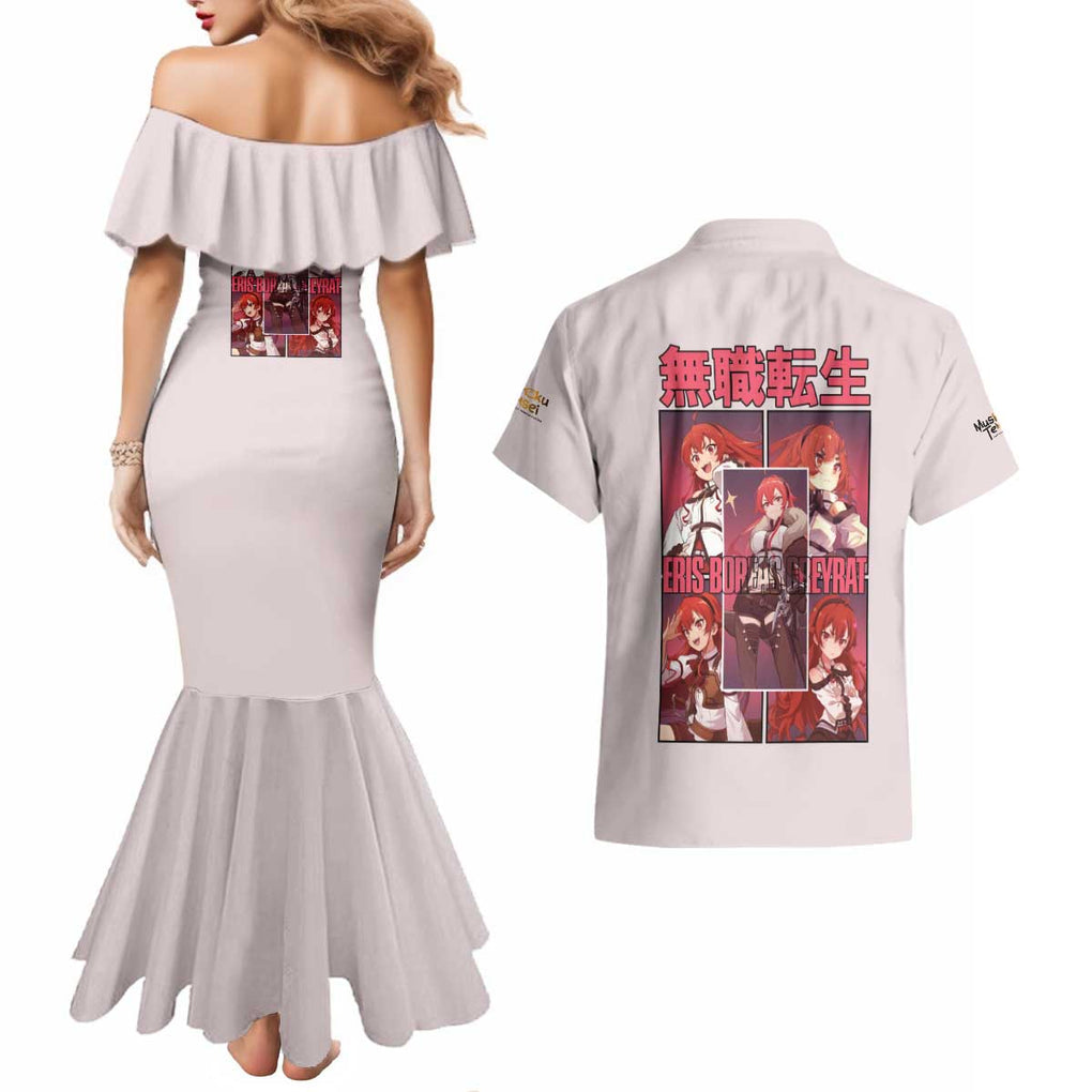 Eris Boreas Greyrat Mushoku Tensei Couples Matching Mermaid Dress and Hawaiian Shirt Anime Style
