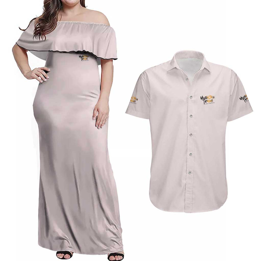 Eris Boreas Greyrat Mushoku Tensei Couples Matching Off Shoulder Maxi Dress and Hawaiian Shirt Anime Style