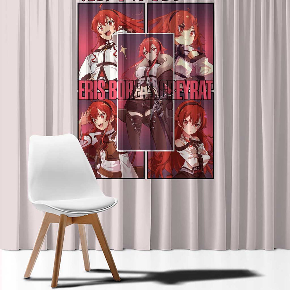 Eris Boreas Greyrat Mushoku Tensei Window Curtain Anime Style