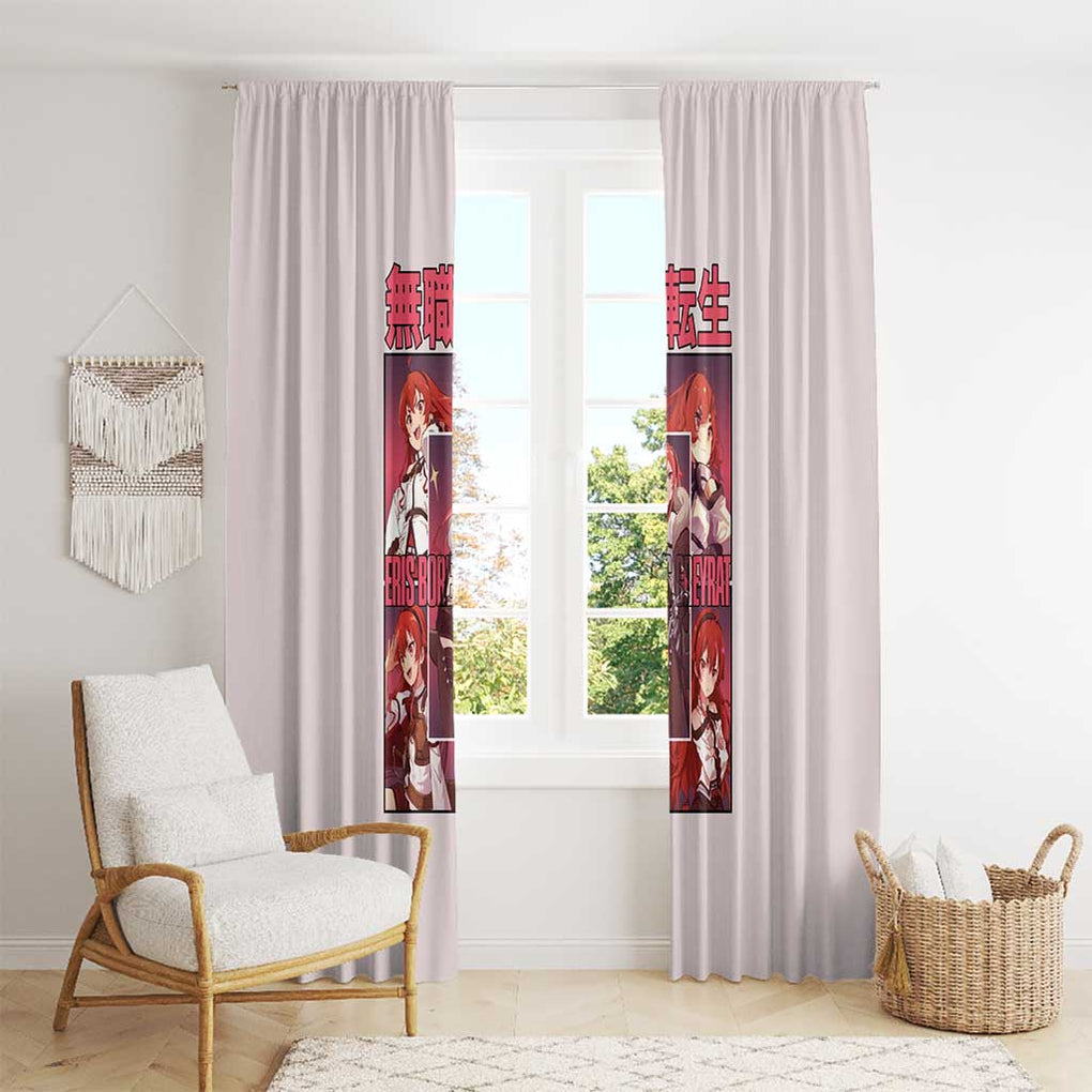 Eris Boreas Greyrat Mushoku Tensei Window Curtain Anime Style