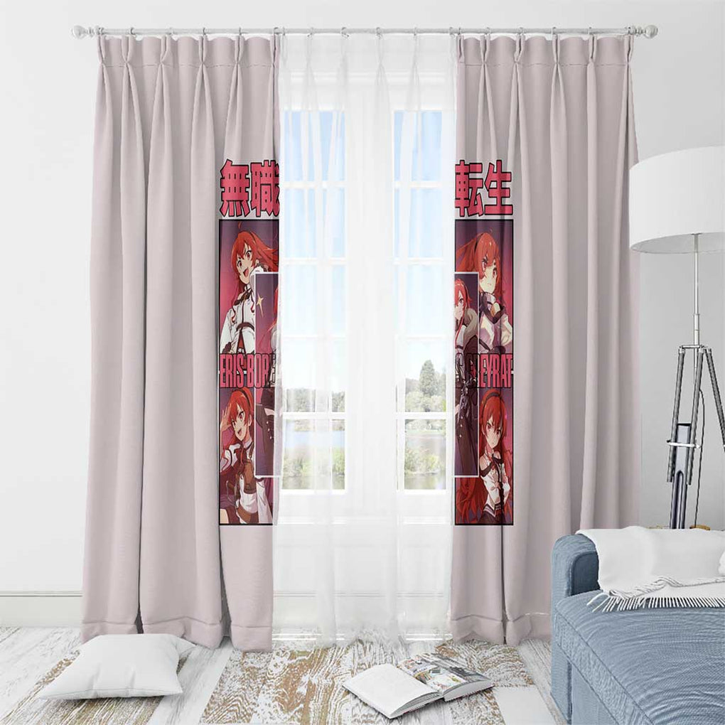 Eris Boreas Greyrat Mushoku Tensei Window Curtain Anime Style