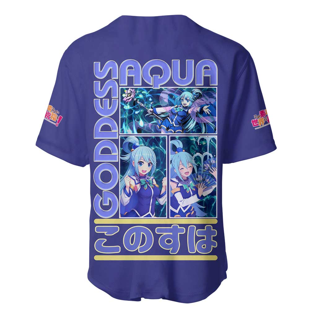Aqua Konosuba Streetwear Baseball Jersey Anime Style - The Mazicc
