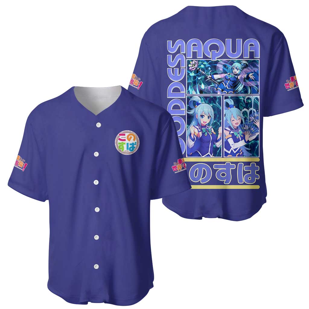 Aqua Konosuba Streetwear Baseball Jersey Anime Style - The Mazicc