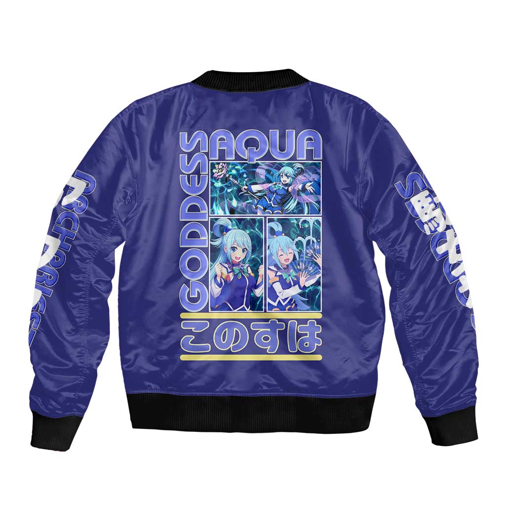 Aqua Konosuba Streetwear Bomber Jacket Anime Style - The Mazicc
