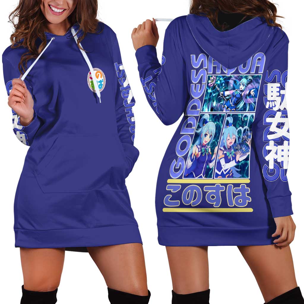 Aqua Konosuba Streetwear Hoodie Dress Anime Style - The Mazicc