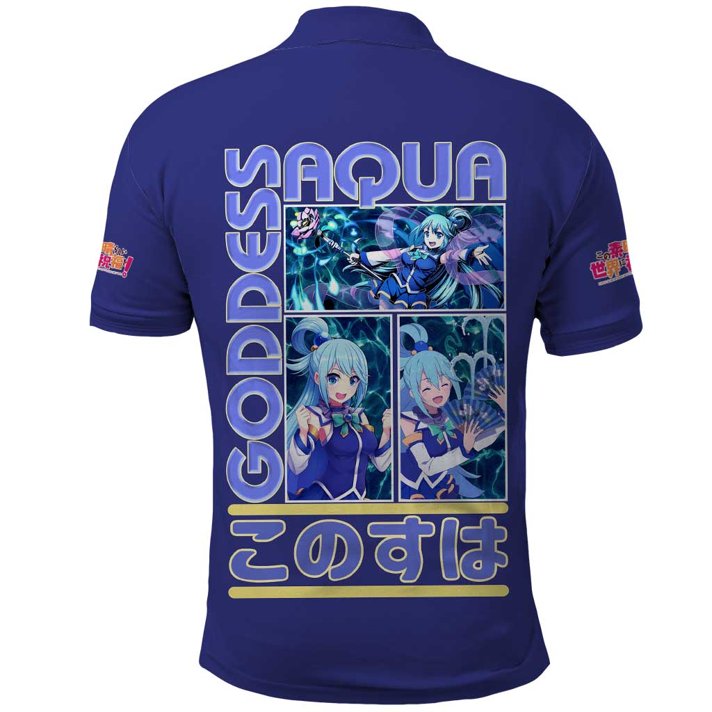 Aqua Konosuba Streetwear Polo Shirt Anime Style - The Mazicc