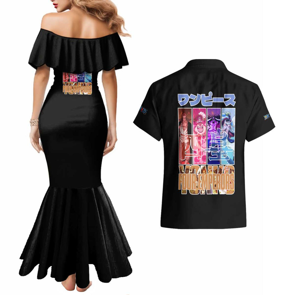 Old Generation Yonko One Piece Couples Matching Mermaid Dress and Hawaiian Shirt Anime Style