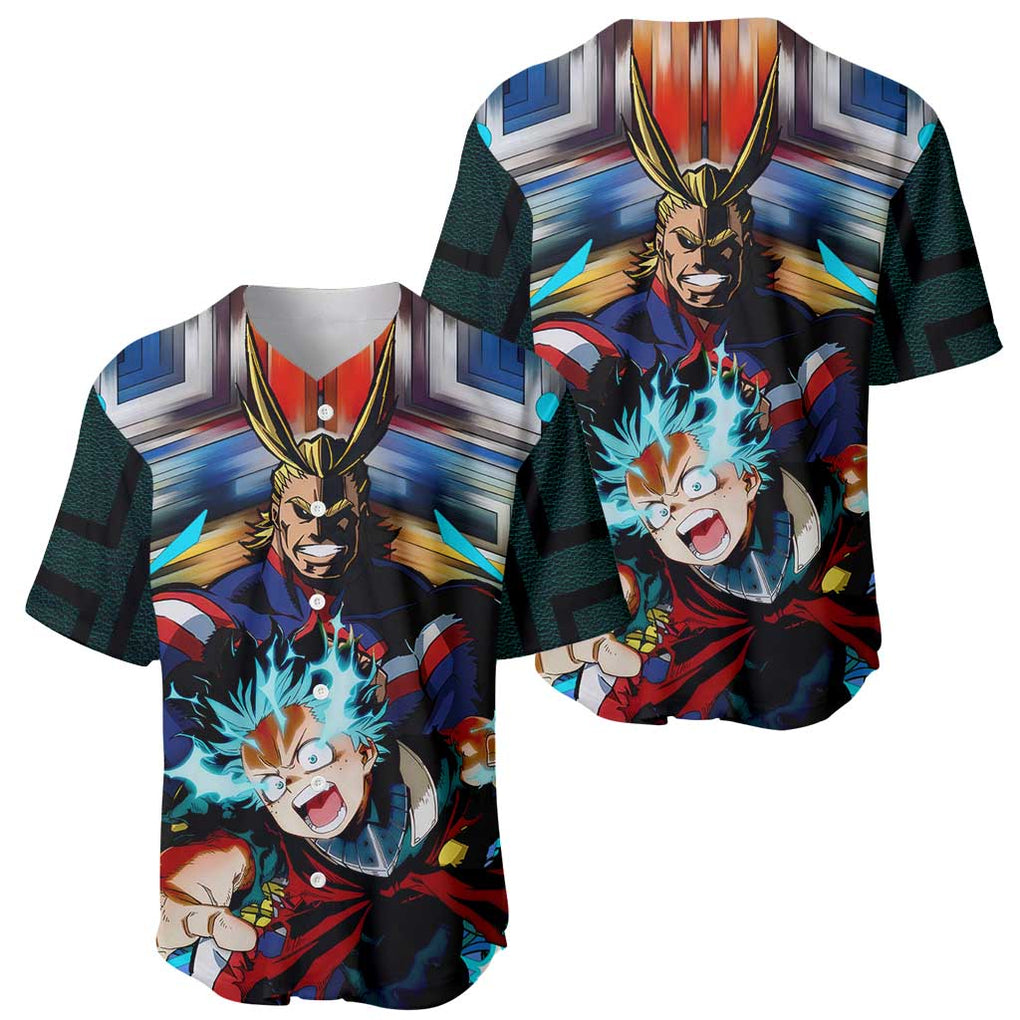 Trippy Deku x All Might My Hero Academia Baseball Jersey Trippy Style